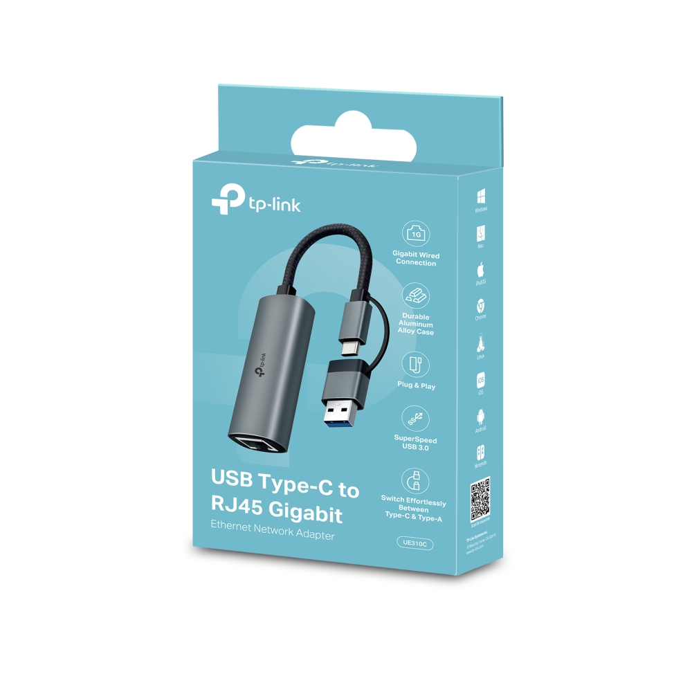 Adapter Mạng Gigabit Ethernet USB Type-C sang RJ45 TP-Link UE310C