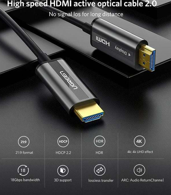 Cáp HDMI 2.0 Sợi Quang Hỗ Trợ 4K@60Hz HDR Cao Cấp