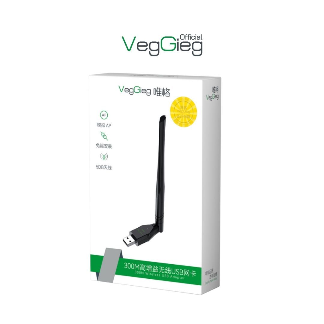 USB thu WiFi VegGieg RTL-8192GU 300Mbps (1 Angten) V-K300