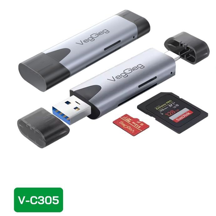 Đầu Đọc Thẻ Nhớ Đa Năng USB/TypeC 2in1 - V-C305