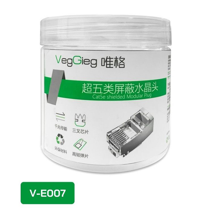 Đầu bấm mạng - Hạt mạng RJ45 CAT5 (bọc sắt) - V-E007