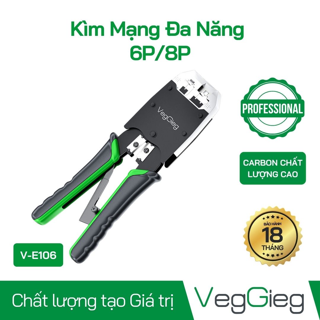 Kìm Mạng Đa Năng 6P/8P VegGieg V-E106