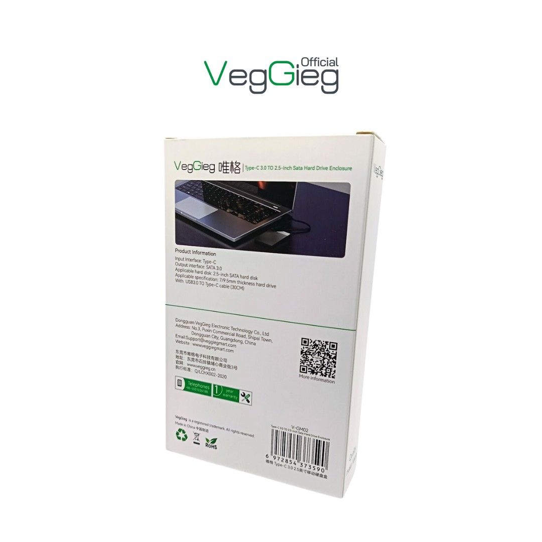 Box ổ cứng USB 3.0 Cáp Type-C VegGieg V-GM02