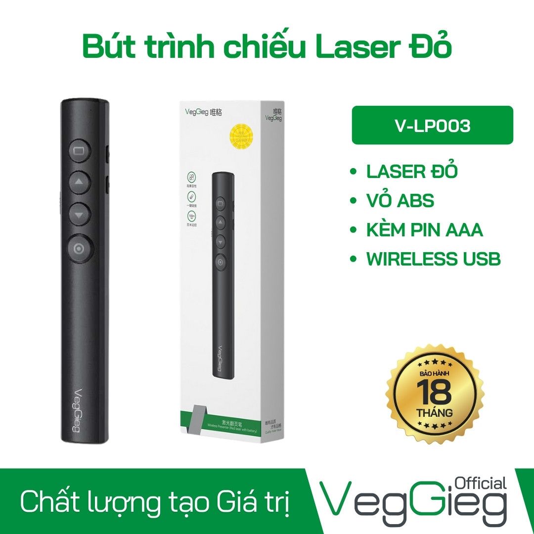 Bút trình chiếu VegGieg cảm biến laser đỏ V-LP003