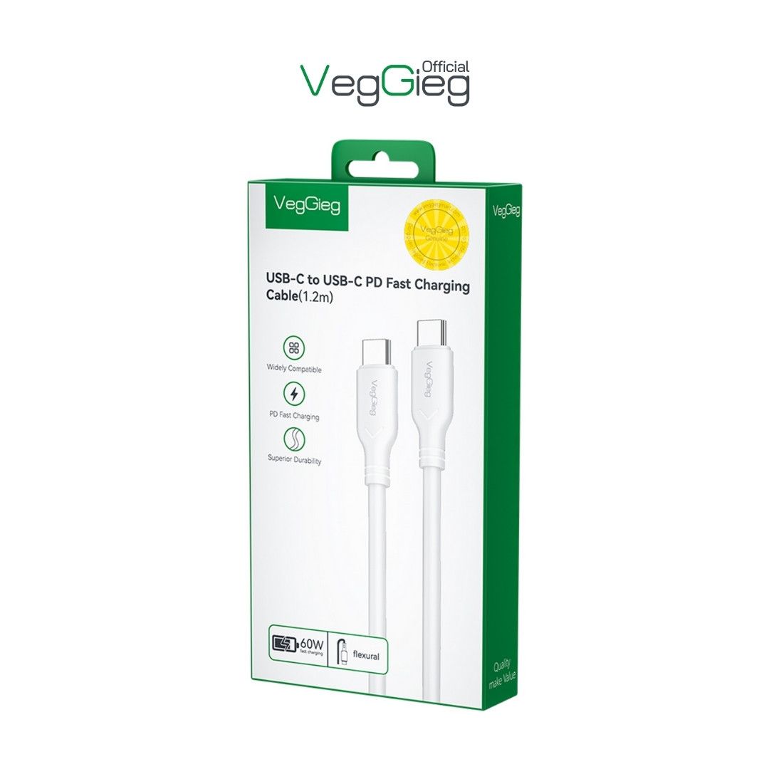 Cáp Sạc Nhanh VegGieg Type-C 60W V-M001C