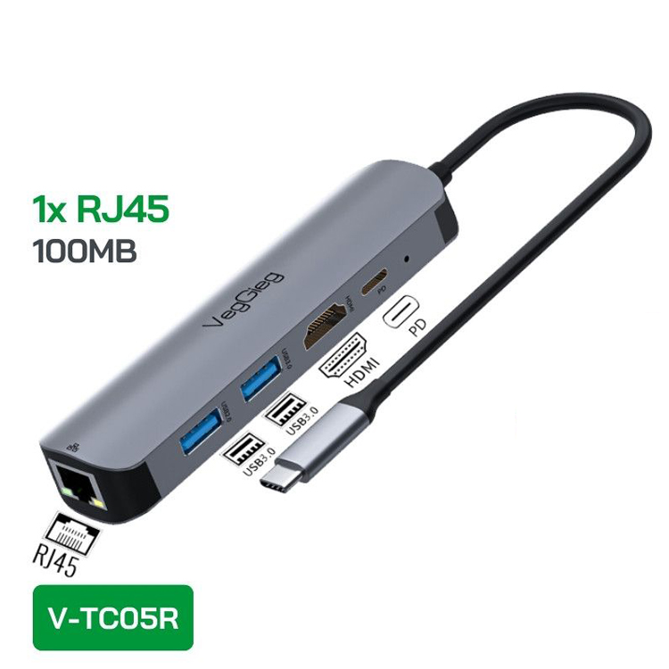 Hub chuyển đổi Type C - 5 in 1 - V-TC05R