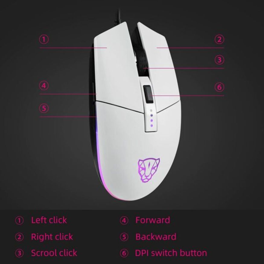 Chuột Gaming Motospeed V50 Wired White