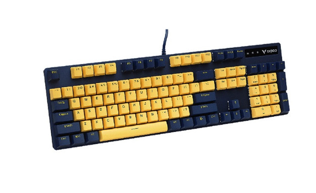 Bàn phím cơ gaming có dây Rapoo V500pro màu vàng xanh