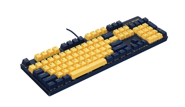 Bàn phím cơ gaming có dây Rapoo V500pro màu vàng xanh