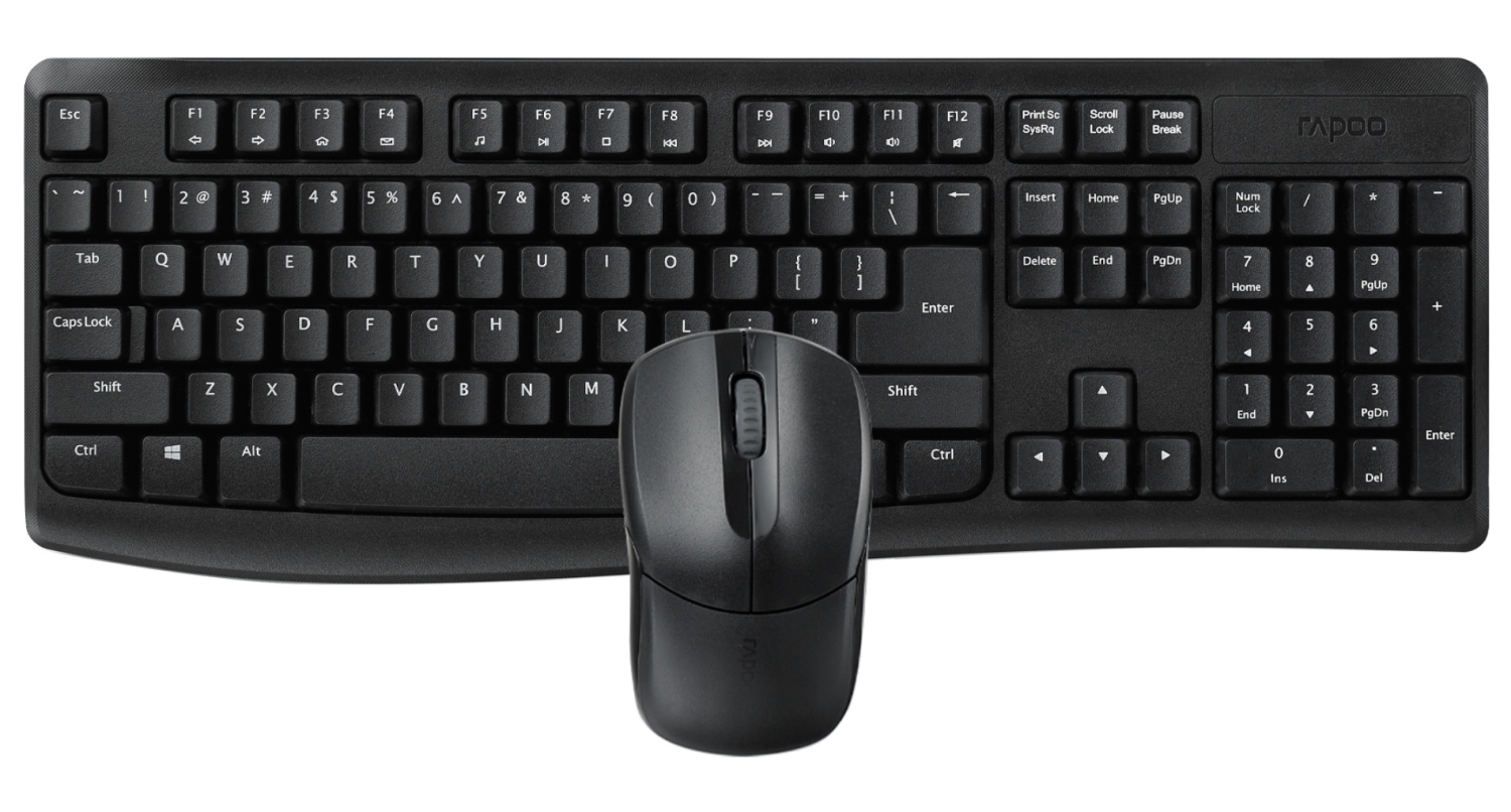Bộ bàn phím và chuột vi tính không dây Rapoo X1800Pro màu đen