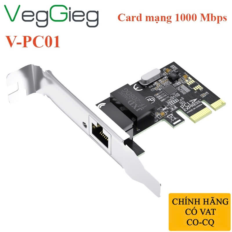 Card mạng PCI-E Lan Ethernet RJ45 VegGieg V-PC01
