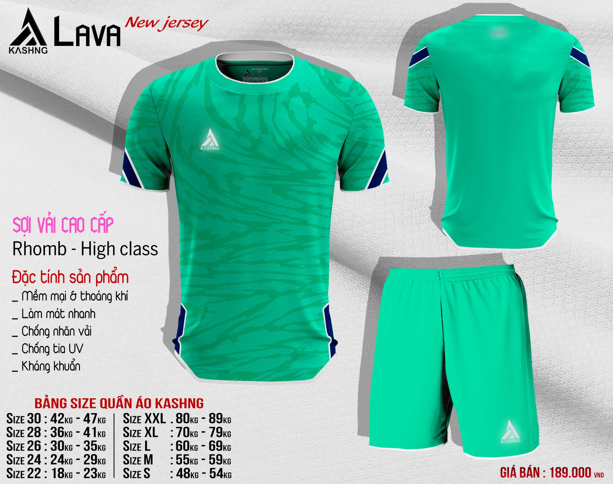Bộ quần áo bóng đá cao cấp KASHNG LAVA - Hàng sẵn kho