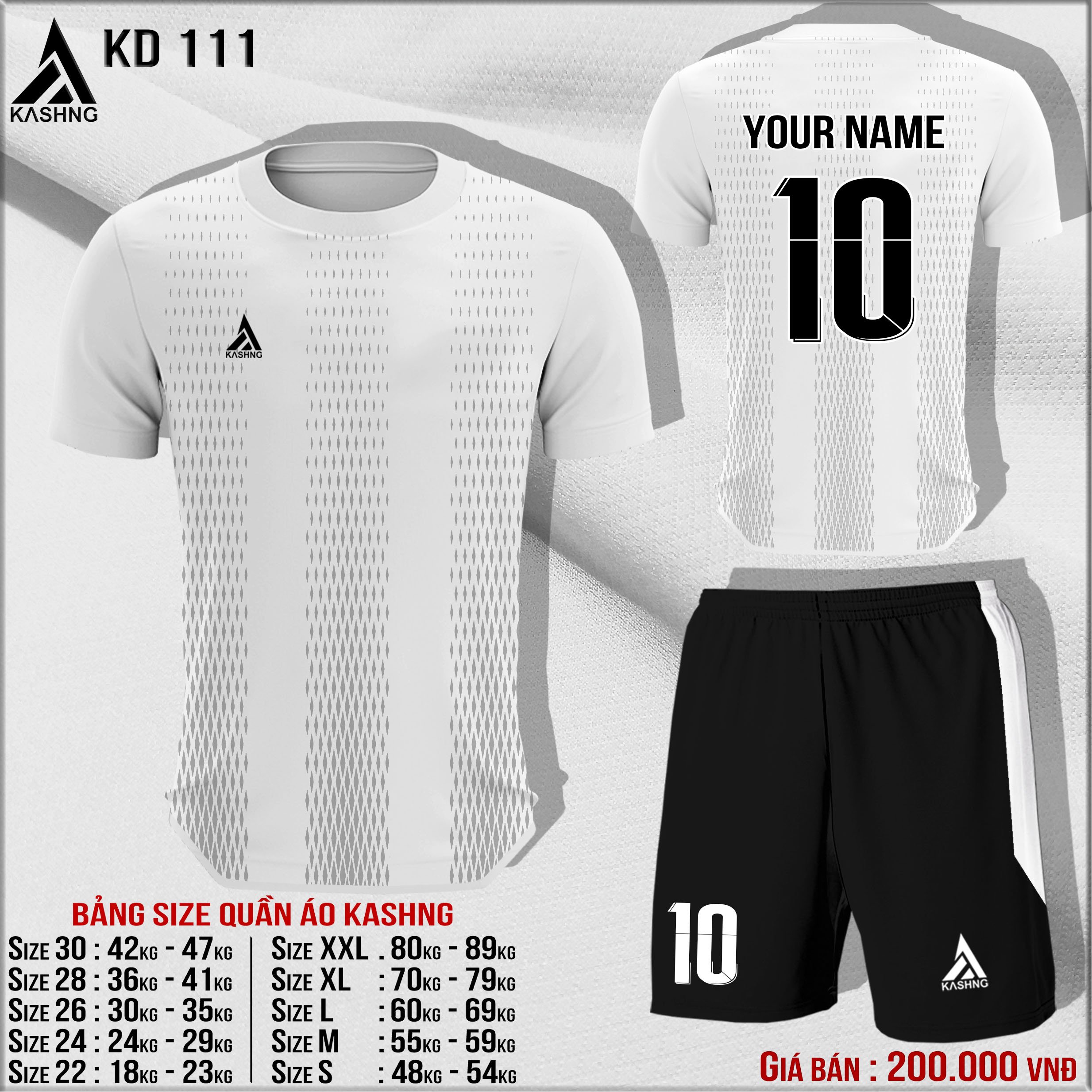 Bộ quần áo bóng đá cao cấp KD 111 - Đặt may