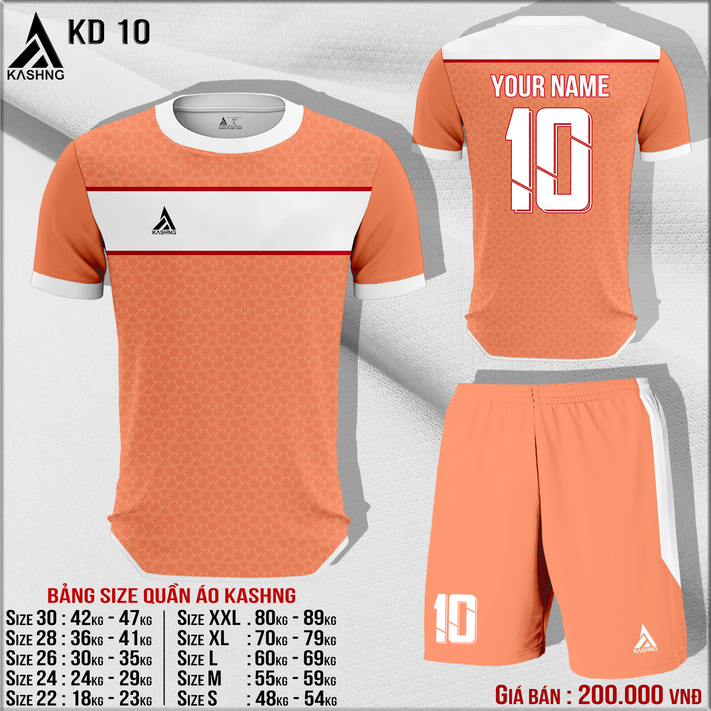 Bộ quần áo bóng đá cao cấp KD 10 - Đặt may