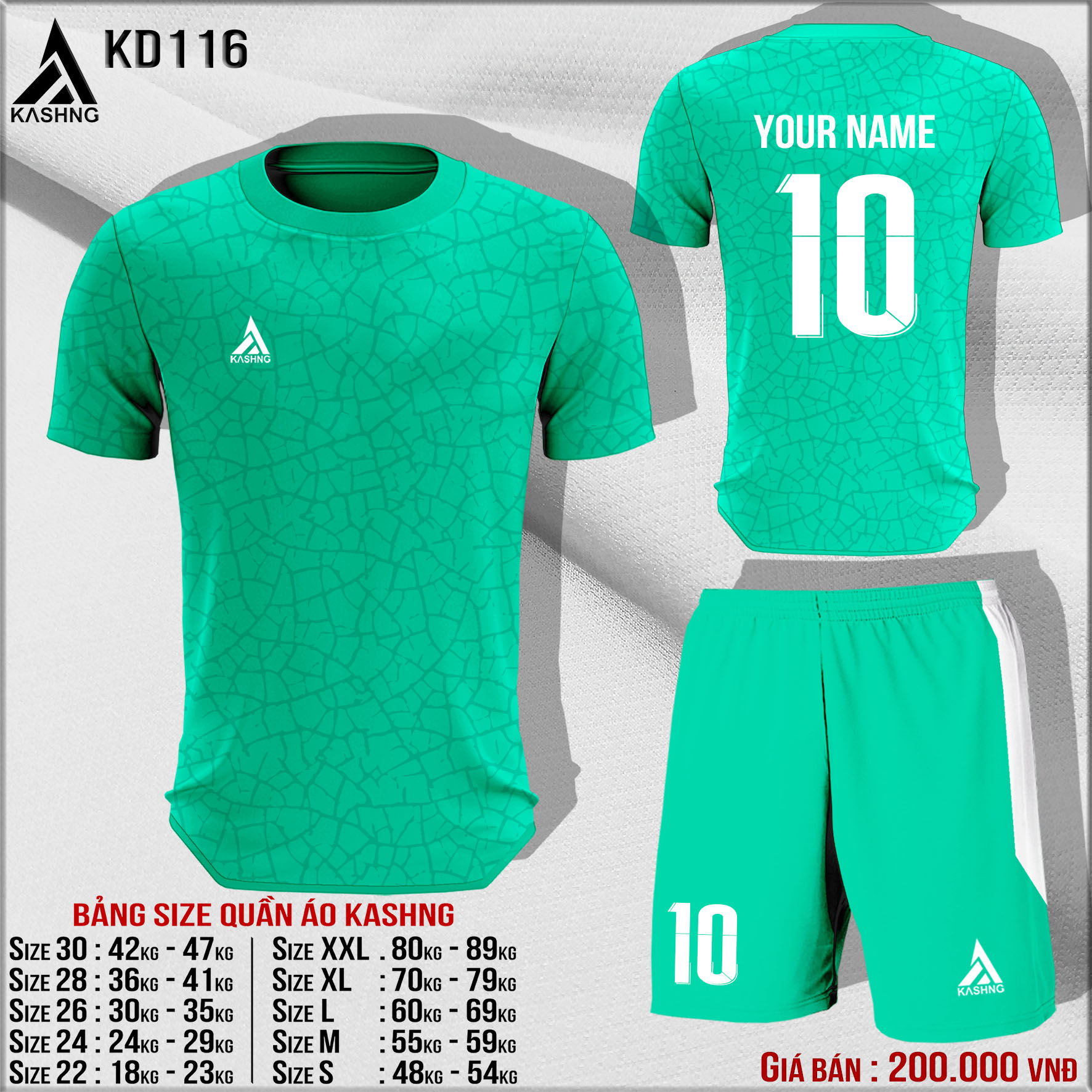Bộ quần áo bóng đá cao cấp KD116 - Đặt may
