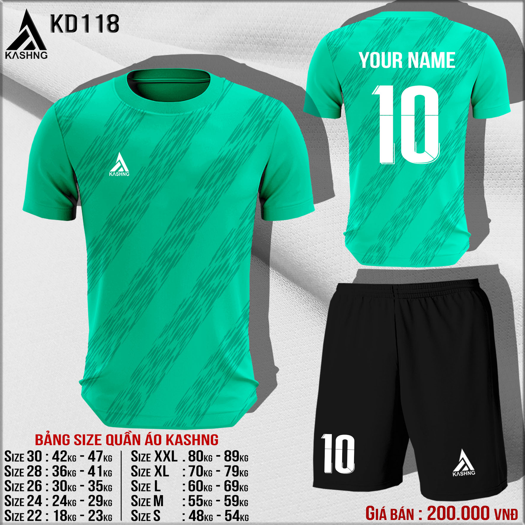 Bộ quần áo bóng đá cao cấp KD118 - Đặt may