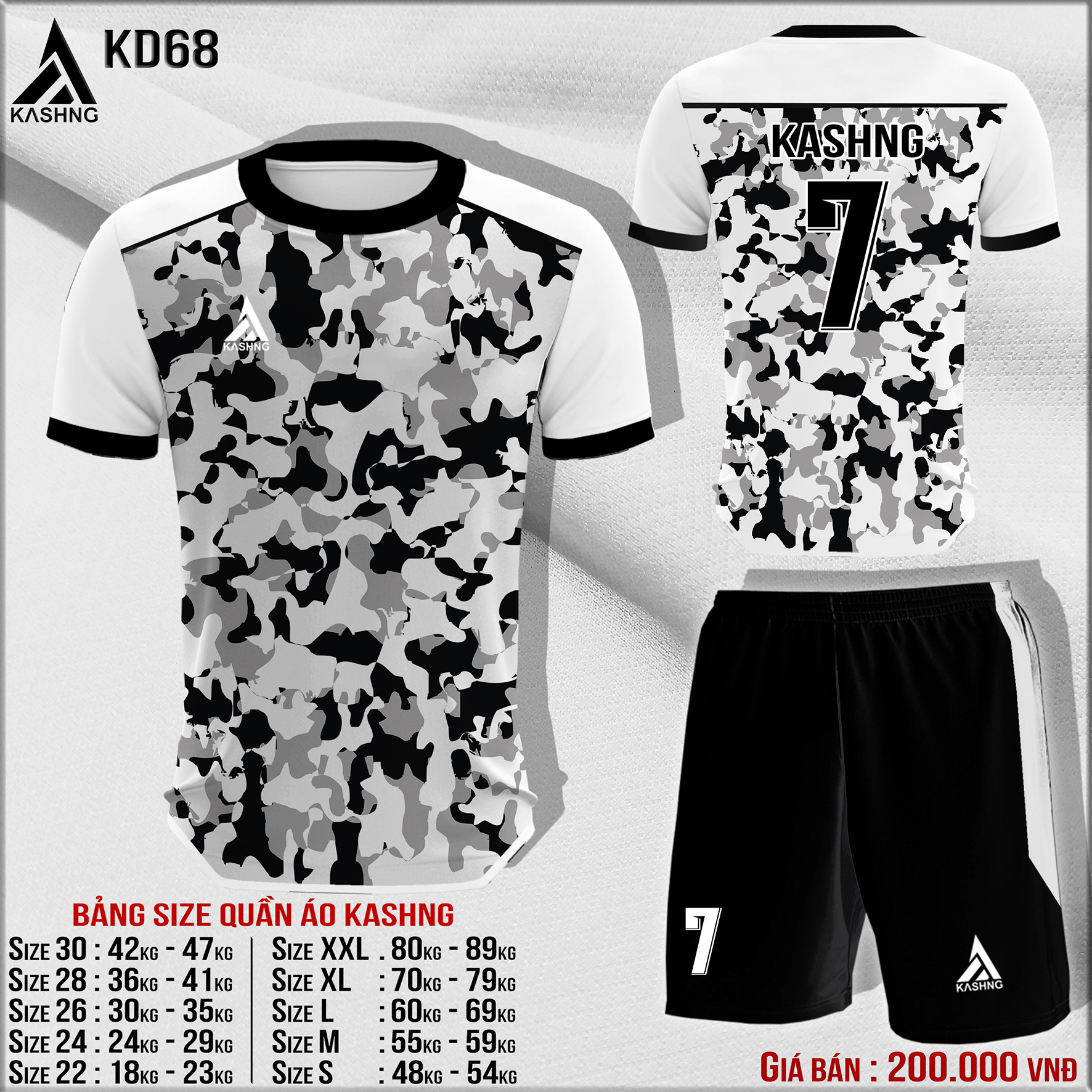Bộ quần áo bóng đá cao cấp KD68 - Đặt may