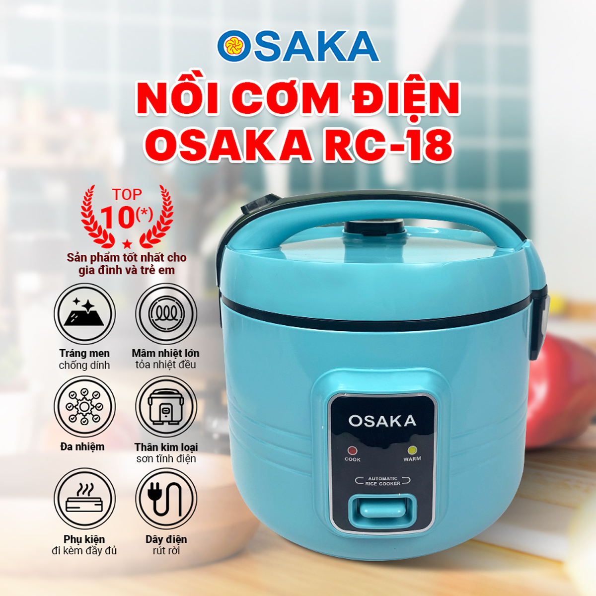 NỒI CƠM ĐIỆN OSAKA RC-18