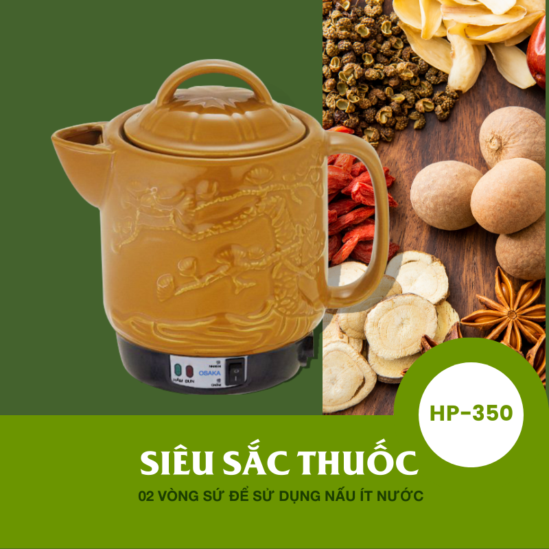 Siêu Sắc Osaka HP350 - Dung tích 3.5 lít - Sắc các loại thảo dược