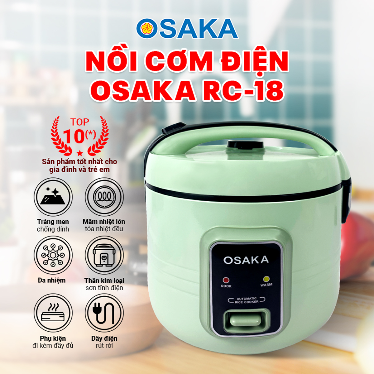 NỒI CƠM ĐIỆN OSAKA RC-18