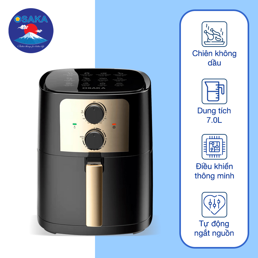 Lò chiên không dầu Osaka AF-07L - Siêu to khổng lồ, nướng gà nguyên con 1.5 kg