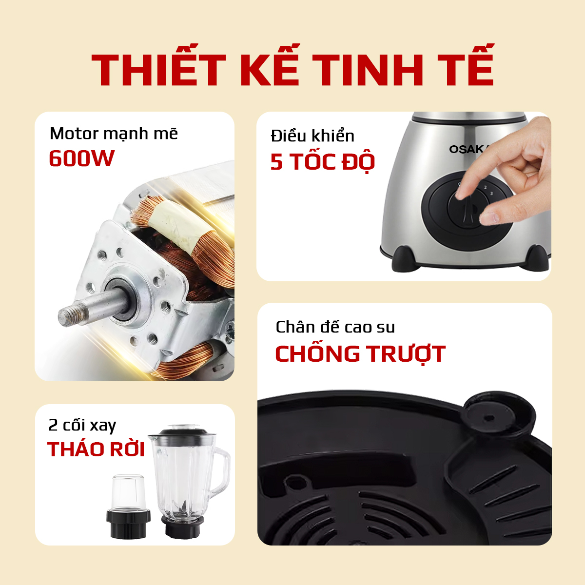 Máy xay sinh tố Osaka BL-669 _ Dung tích 1.5L _ Chính hãng Osaka Việt Nam