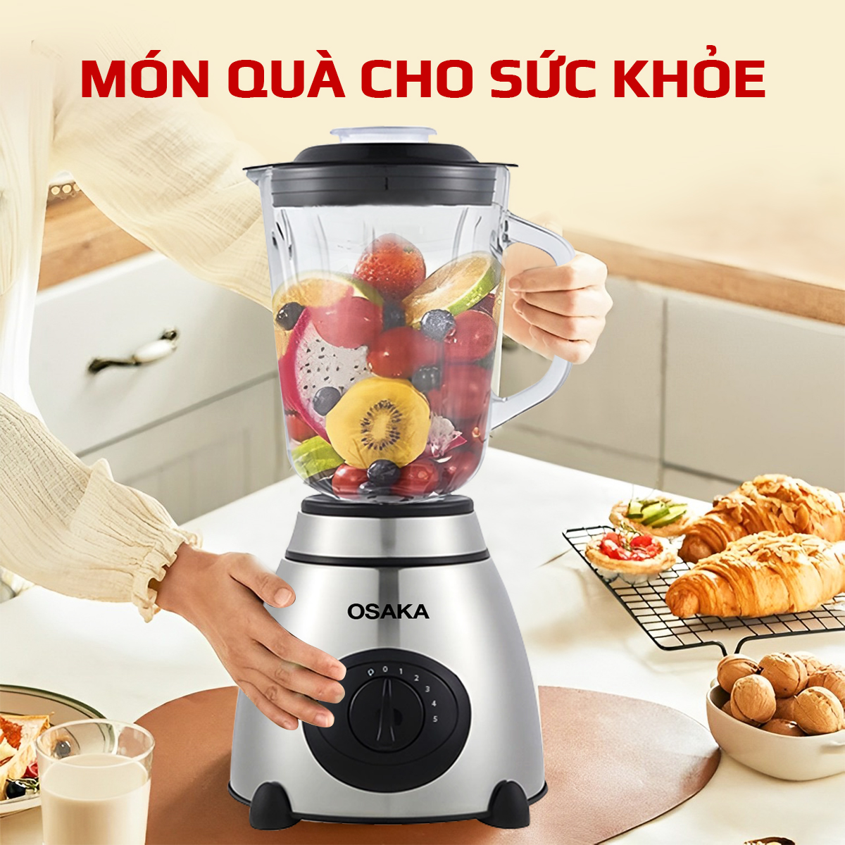 Máy xay sinh tố Osaka BL-669 _ Dung tích 1.5L _ Chính hãng Osaka Việt Nam