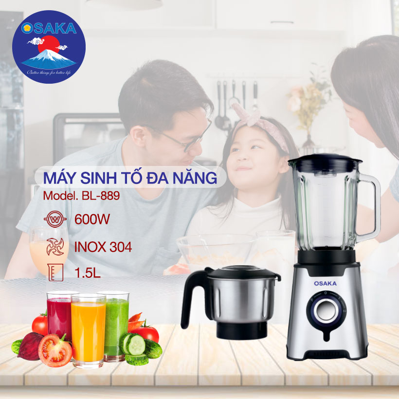 MÁY XAY SINH TỐ OSAKA BL-889 - BỘ ĐA NĂNG