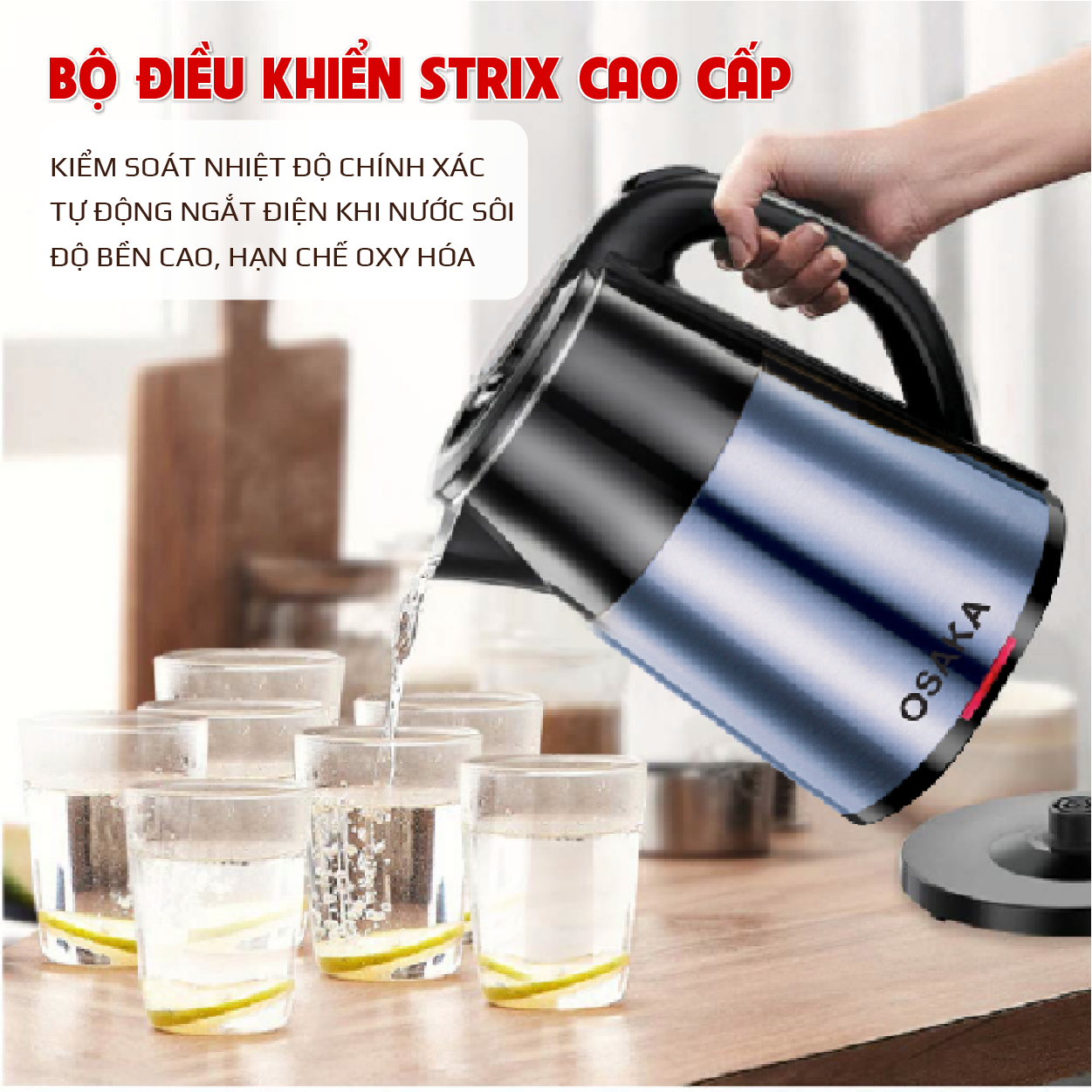 Bình đun siêu tốc Quốc dân Osaka KT-1822 chính hãng tiện dụng