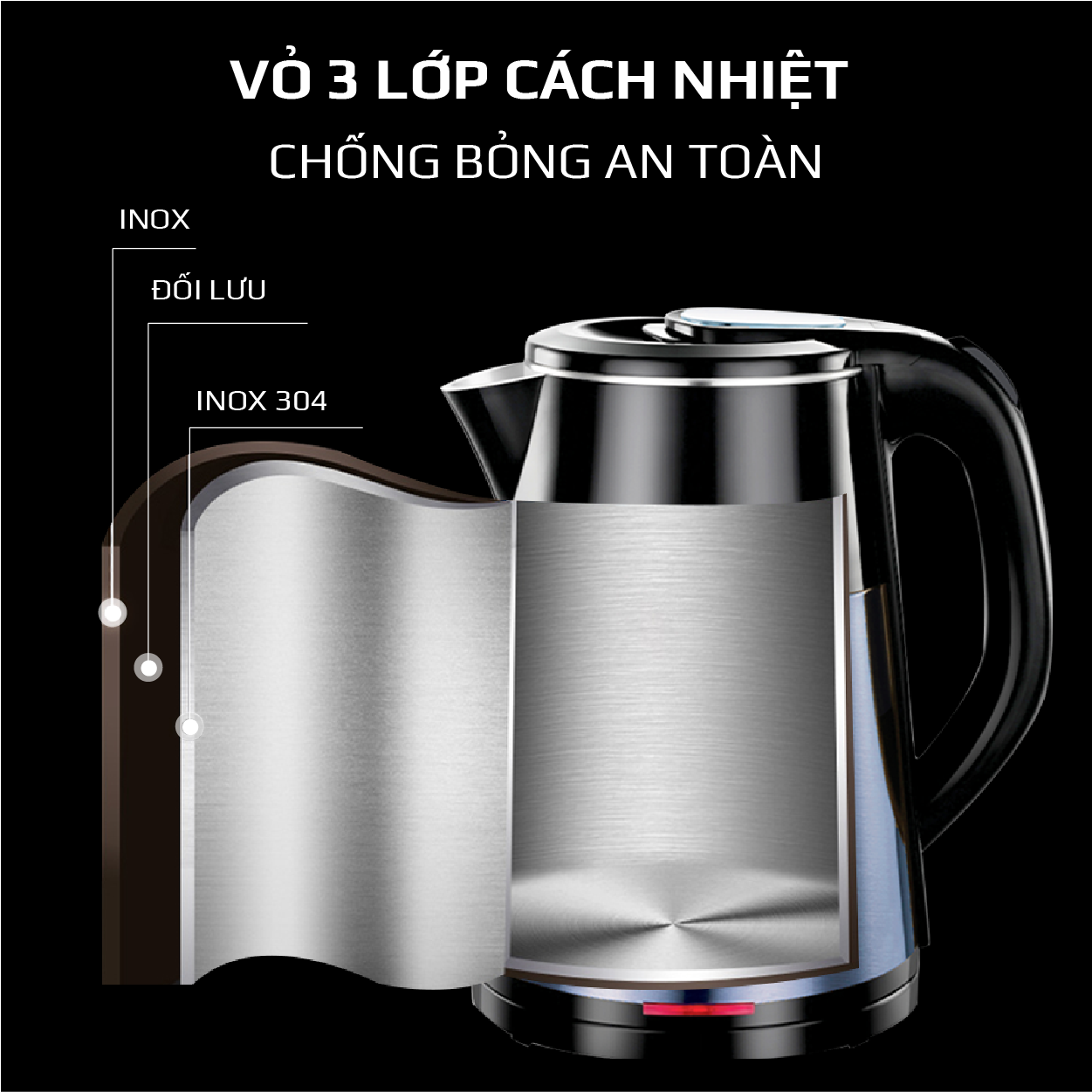 Bình đun siêu tốc Quốc dân Osaka KT-1822 chính hãng tiện dụng