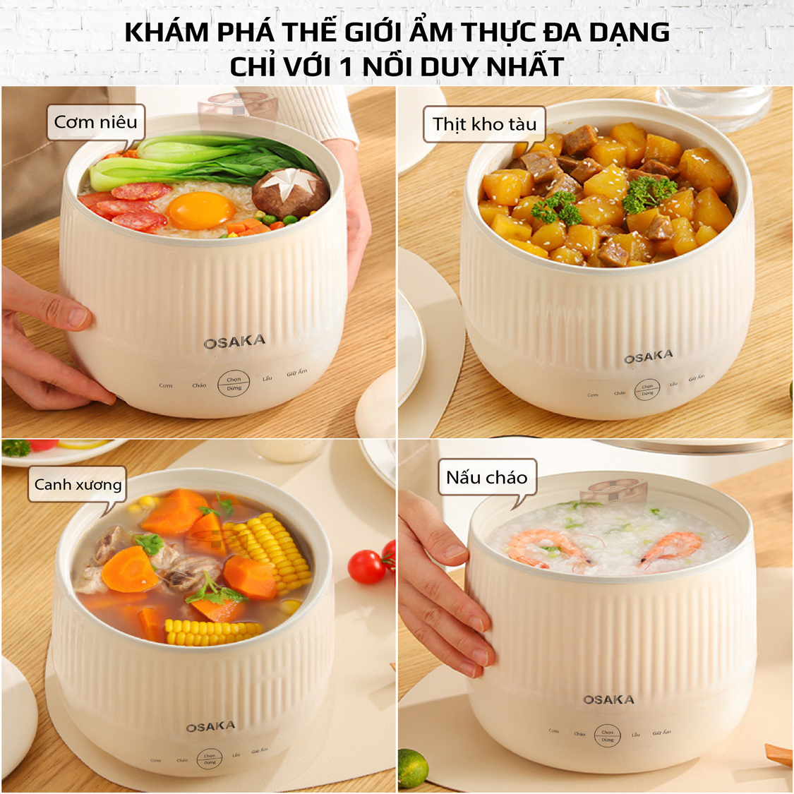 NỒI LẨU ĐIỆN "MAGIC POT" 12 TRONG 1 OSAKA MCP-180 ĐA NĂNG VÀ TIỆN DỤNG