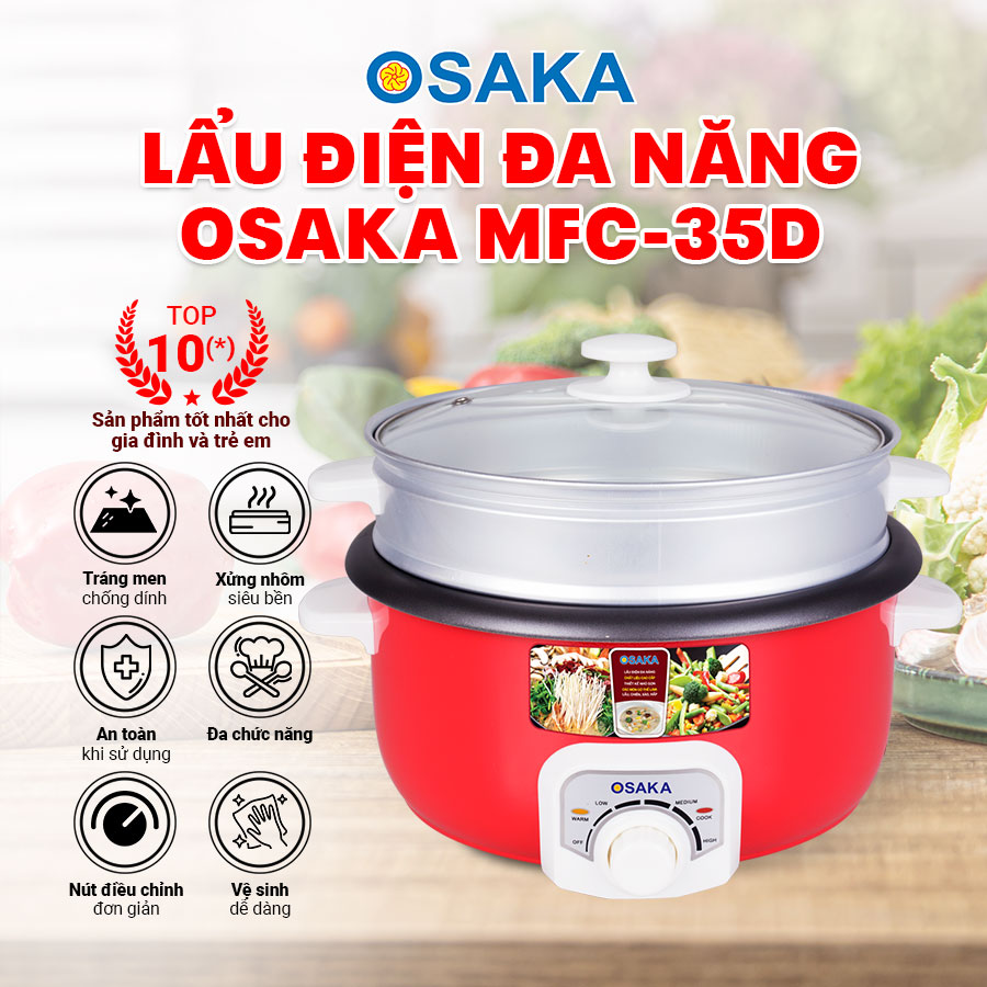 Lẩu điện đa năng Osaka MFC-35D - Dung tích 3.0 lít