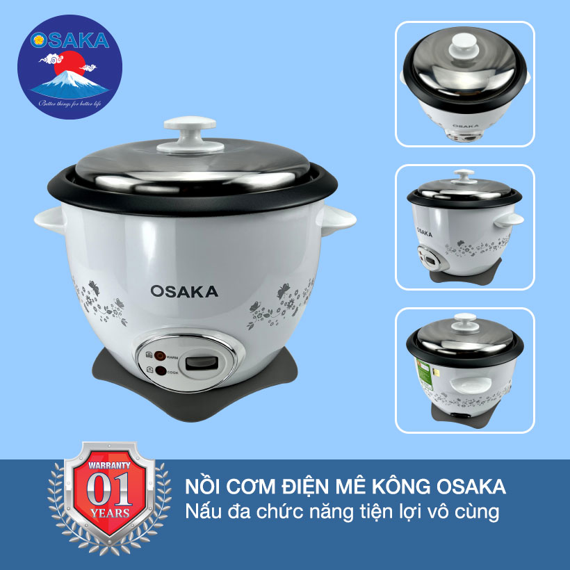 Nồi cơm điện Osaka RC120RF - Nấu cơm không phân biệt mọi loại gạo