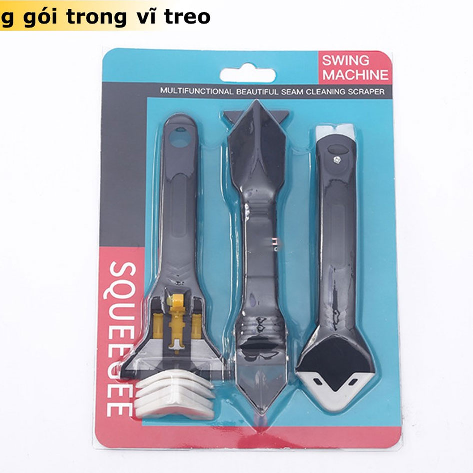 Dụng cụ làm sạch và Vuốt keo silicone đa năng 3 trong1 | Miết keo Silicon xây dựng, hà ron mạch gạch - Gia Thành