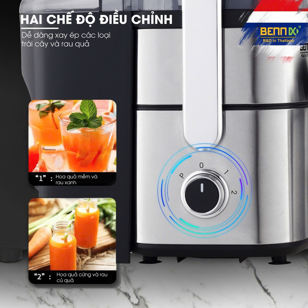 Máy Ép Trái Cây Công Nghiệp Bennix BN- 3101BT - 1000W Bảo Hành 24 Tháng - Máy Ép Hoa Quả Chính Hãng