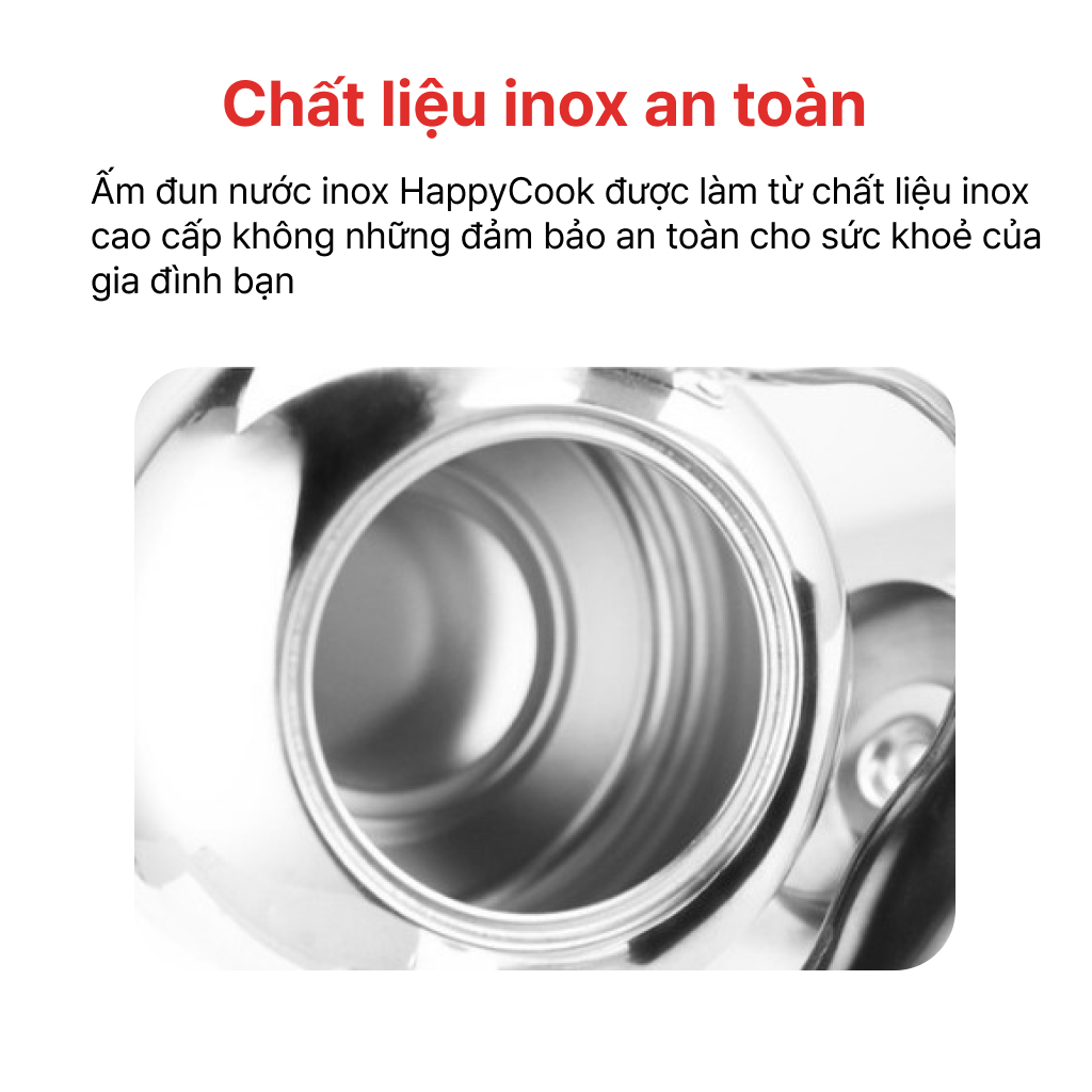 Ấm đun nước inox 3L, 5L, HAPPYCOOK Gia dụng Gia Thành