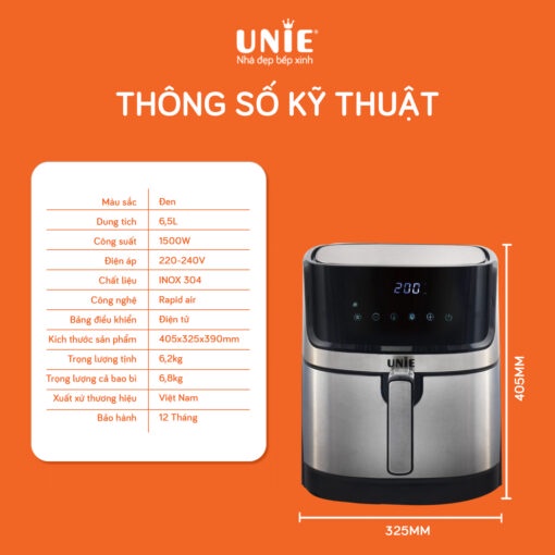Nồi chiên không dầu Unie UE-600 dung tích 6.5L