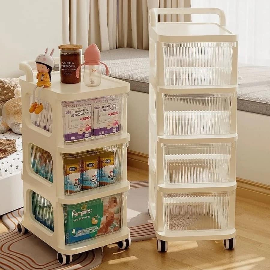 Kệ nhựa đựng đồ đa năng có bánh xe (Chịu Tải 20Kg)