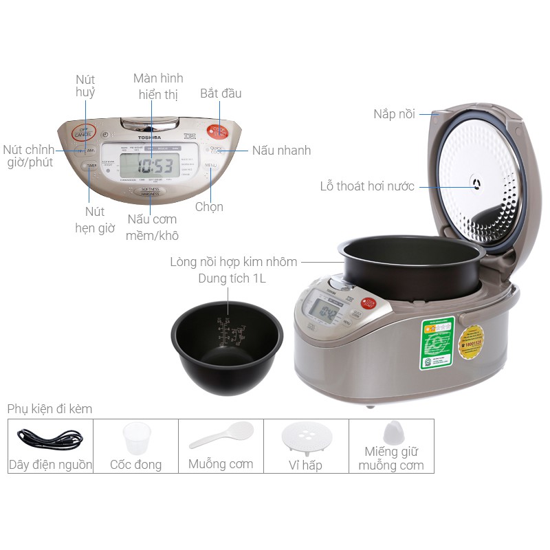 Nồi cơm điện Toshiba RC-10RH(CG)VN / RC-18RH(CG)VN