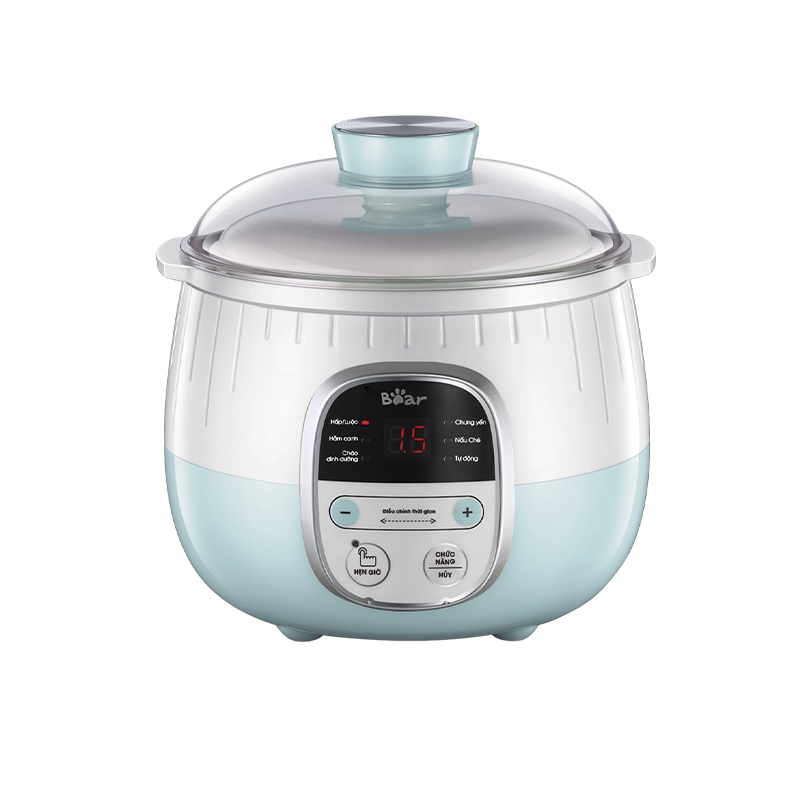 Nồi nấu chậm Bear SUBE001 0,8L kèm xửng hấp + nồi sứ Bảo hành chính hãng 18 tháng