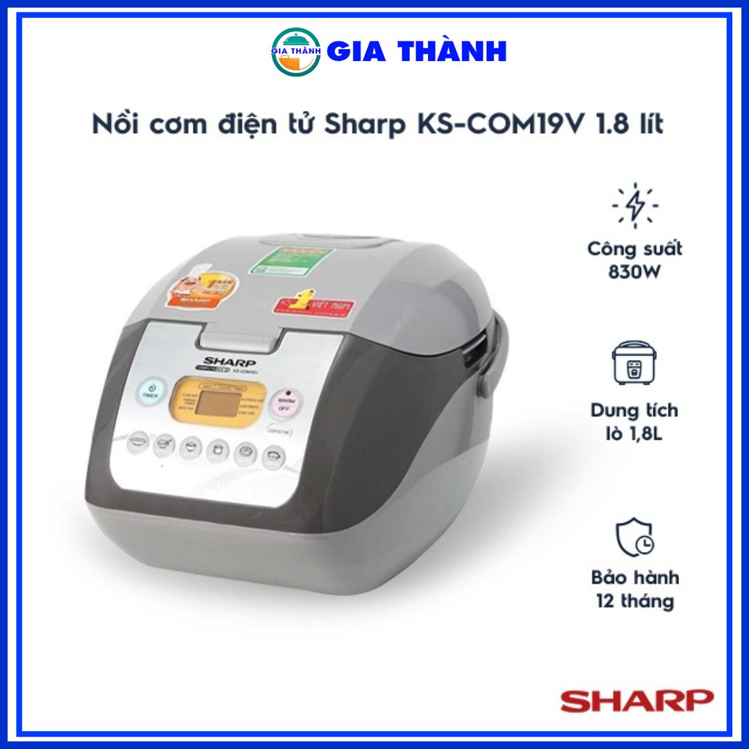 Nồi cơm điện tử Sharp KS-COM19V 1.8 lít