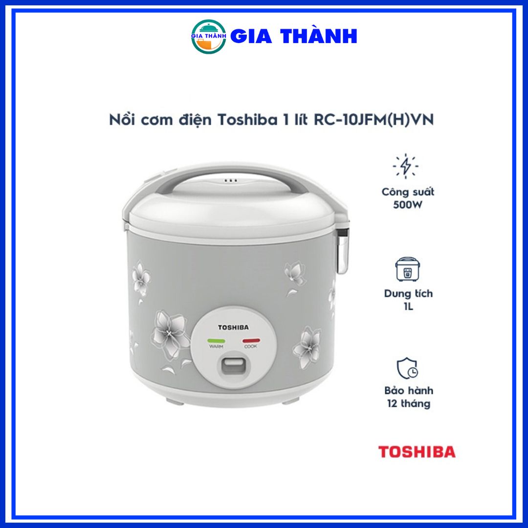 Nồi cơm điện nắp gài 1.0L Toshiba RC-10JFM(H)VN - Hàng Chính Hãng