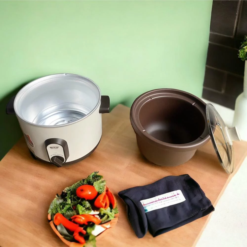 Nồi Nấu Chậm Bennix Thái Lan BN-68KC-G Dung tích 3Lit, Màu nâu (nắp kính), bảo hành 24 tháng