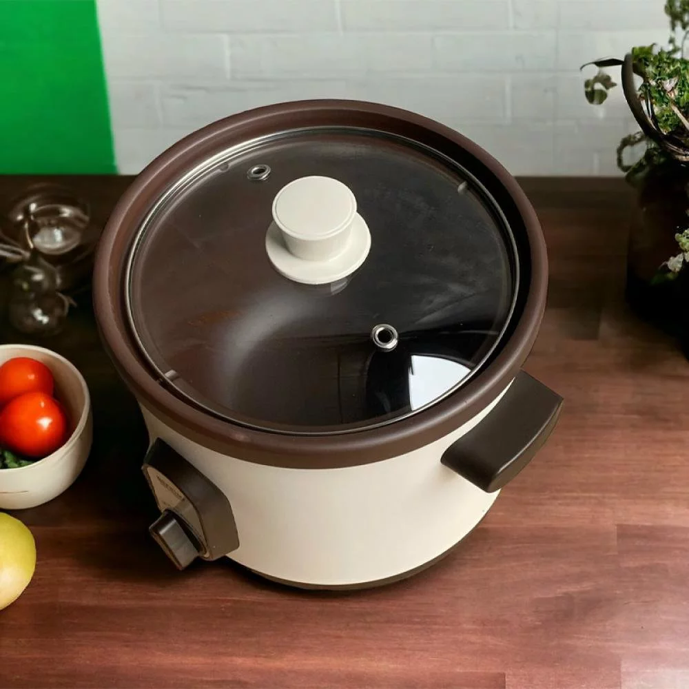 Nồi Nấu Chậm Bennix Thái Lan BN-68KC-G Dung tích 3Lit, Màu nâu (nắp kính), bảo hành 24 tháng