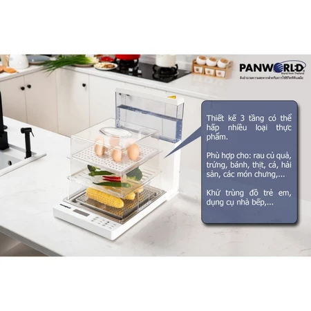 NỒI MÁY HẤP ĐIỆN GẤP GỌN PANWORLD PW- Bảo hảnh 12 Tháng