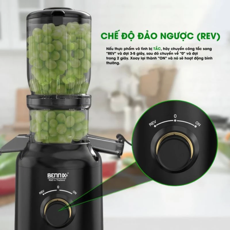 Máy Ép Chậm Bennix Công Suất Lớn BN -09SJ - 250W - 2 Lưỡi ép - Gia Thành Mall