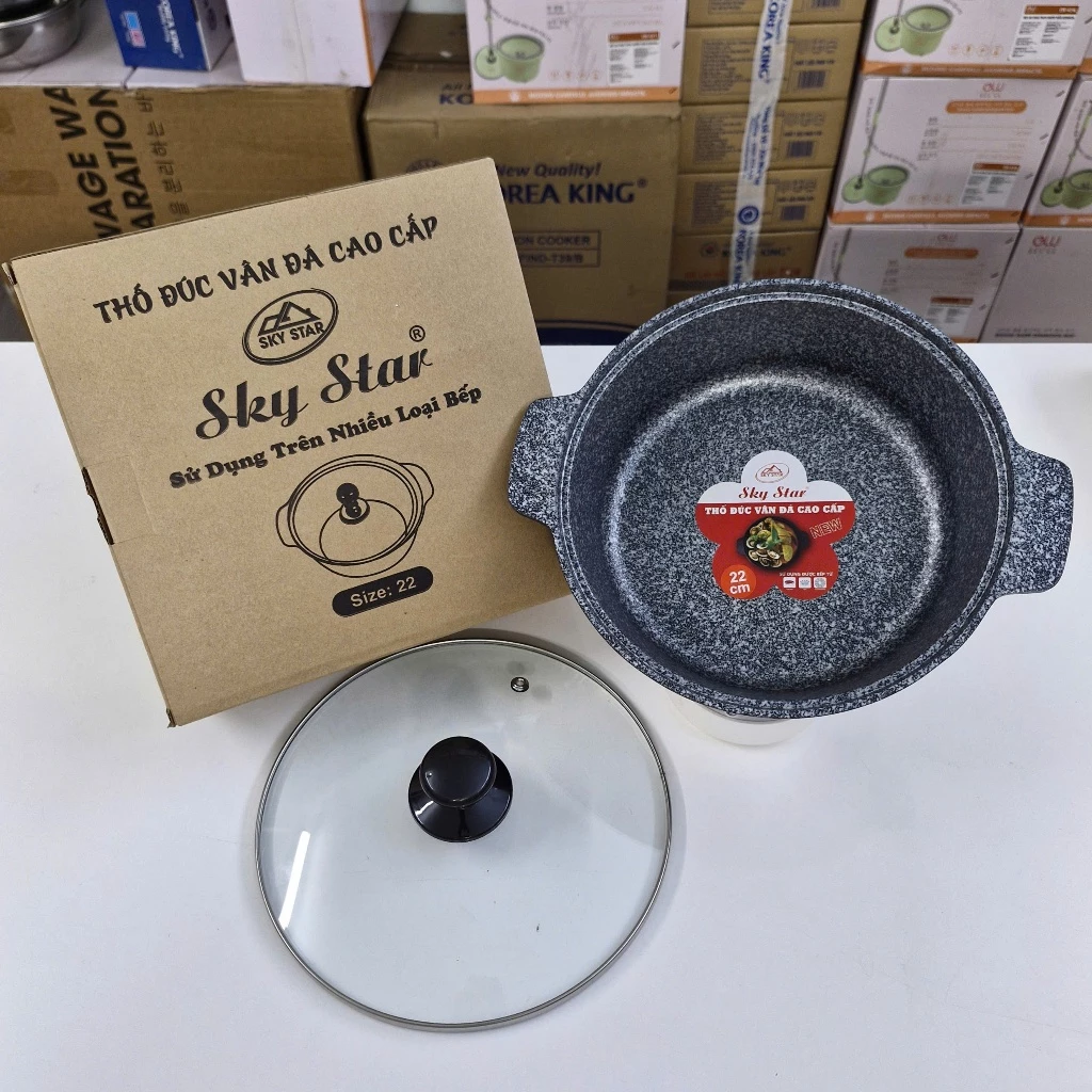 Thố đúc vân đá đáy từ CAO CẤP SKYSTAR size 22
