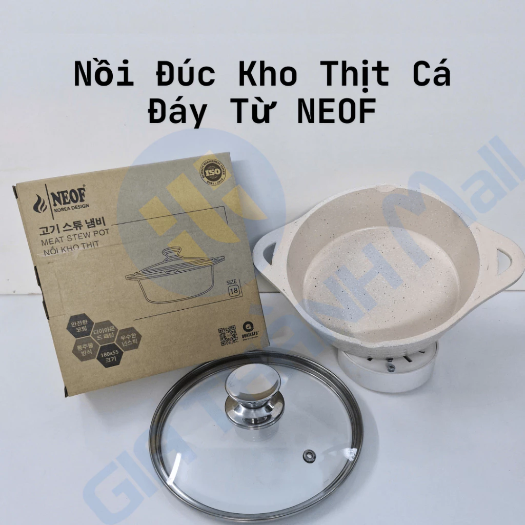 Nồi Đúc NEOF Size 18 Đáy Từ Kho Thịt Cá Đáy Từ