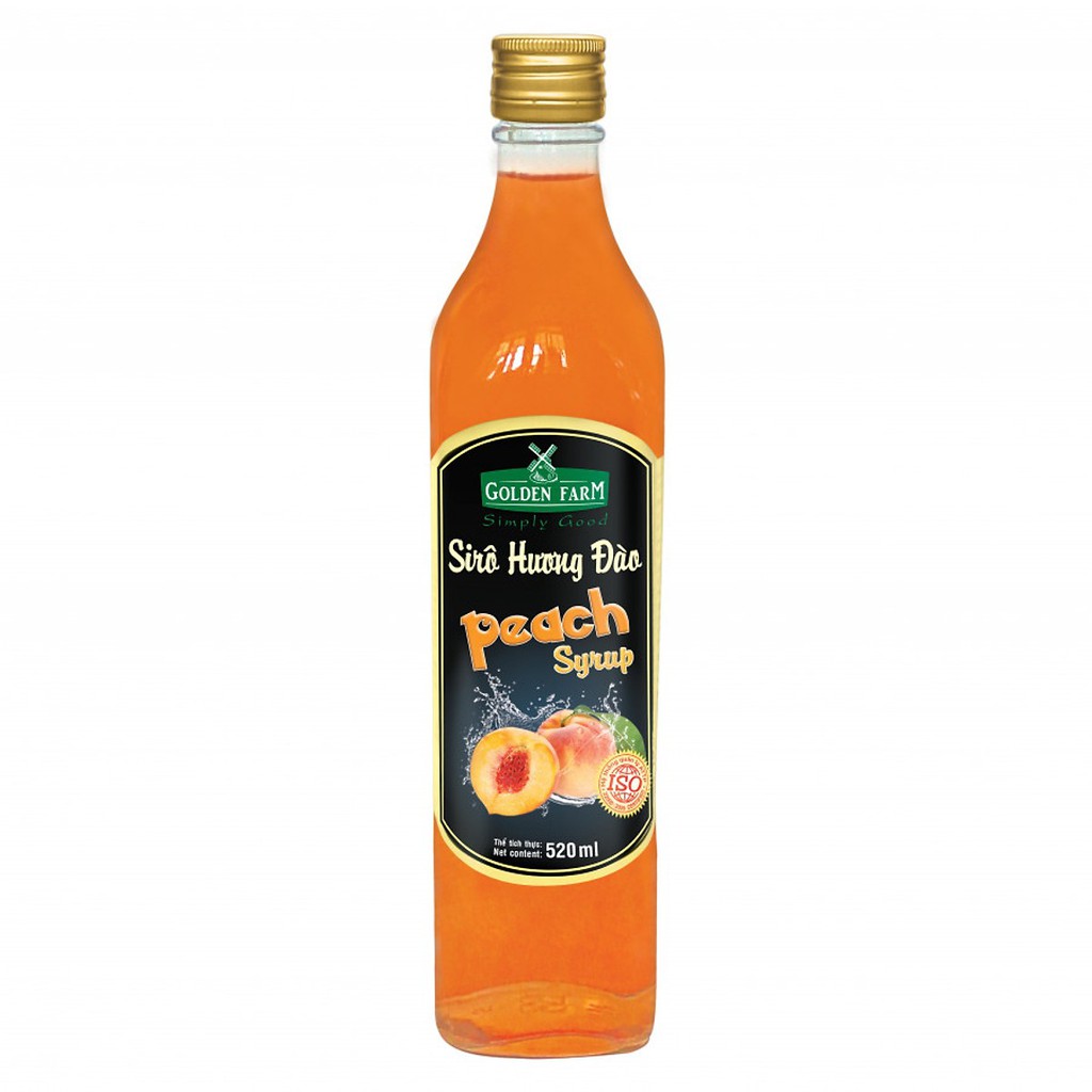 Siro Golden Farm chai 520ml - ĐÀO
