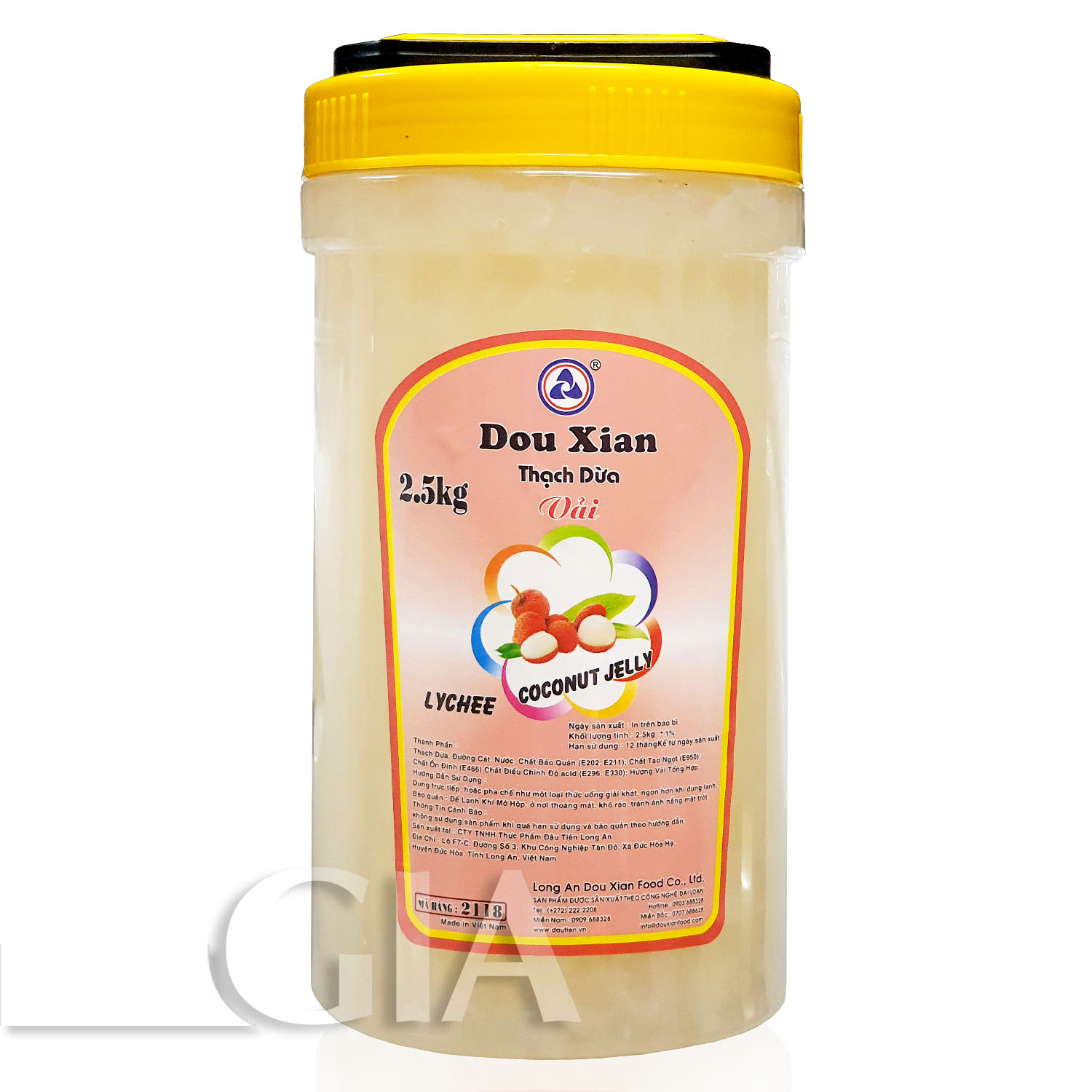Thạch dừa Douxian hộp 2.5kg - DÂU